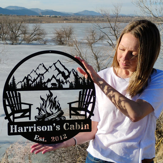 Campfire & Mountains Monogram