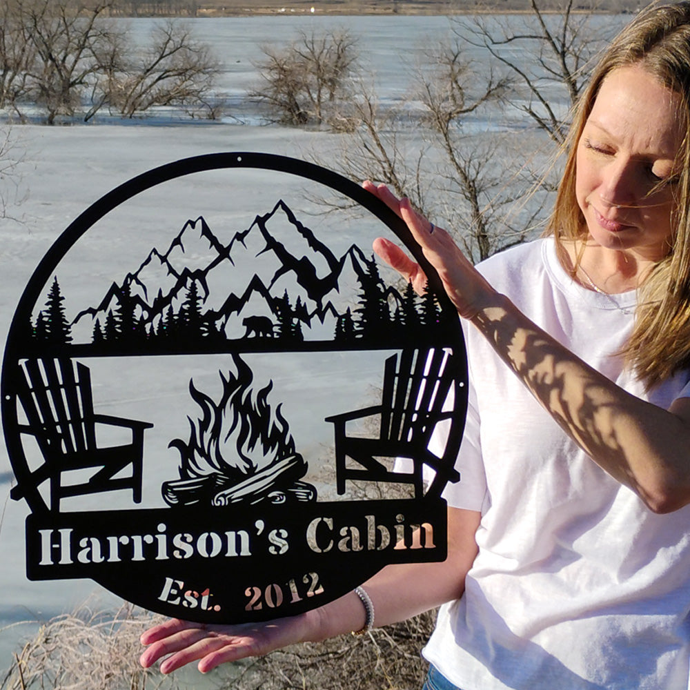 Campfire & Mountains Monogram