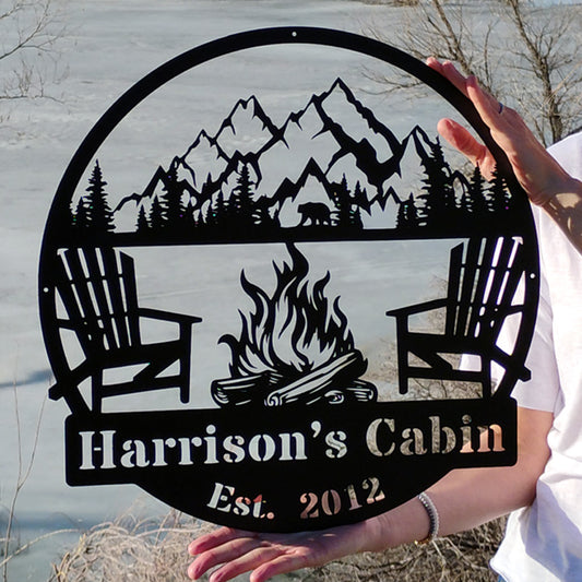 Campfire & Mountains Monogram